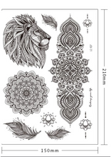 Načíst obrázek do prohlížeče Galerie, Dočasné tetování - Hena Mandala Černá - Lion
