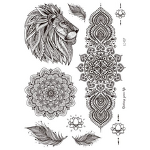 Načíst obrázek do prohlížeče Galerie, Dočasné tetování - Hena Mandala Černá - Lion
